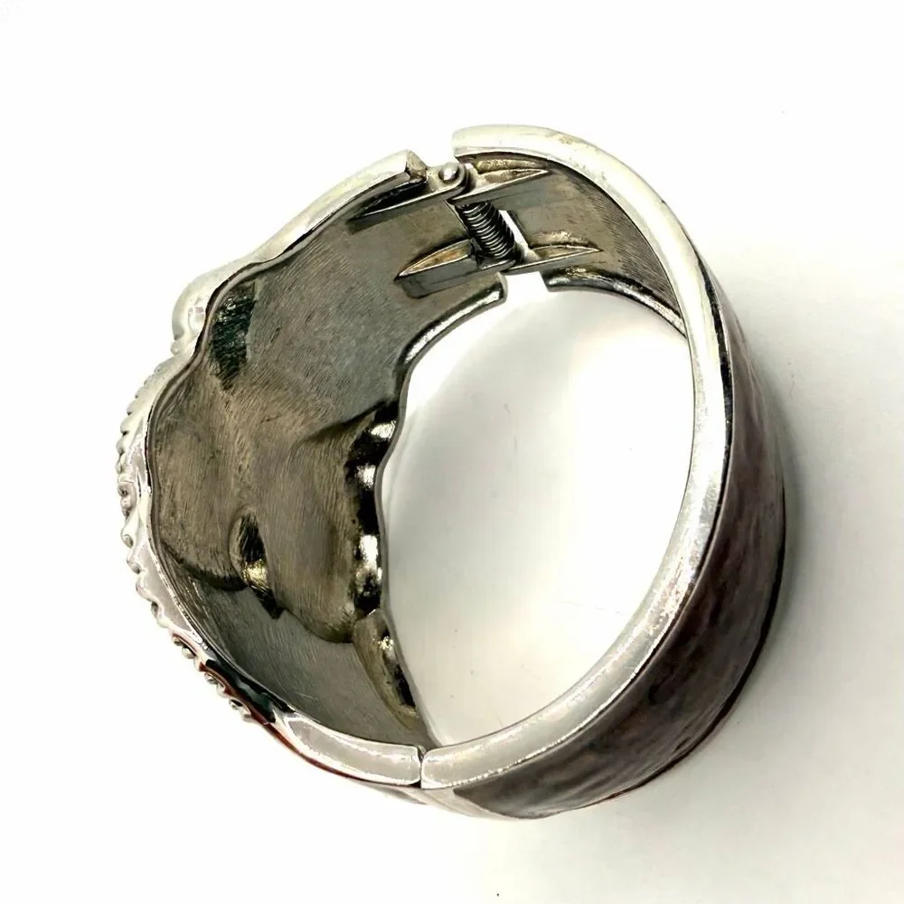 Owl Hinged Cuff Bracelet